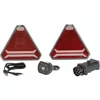 Wireless light set LED, triangular, 12/24V, Li-ion, magnetic, 178.5x155mm, 7-pin plug