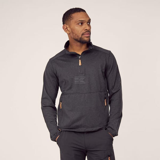 Mens 1/2 zip fleece - Charcoal