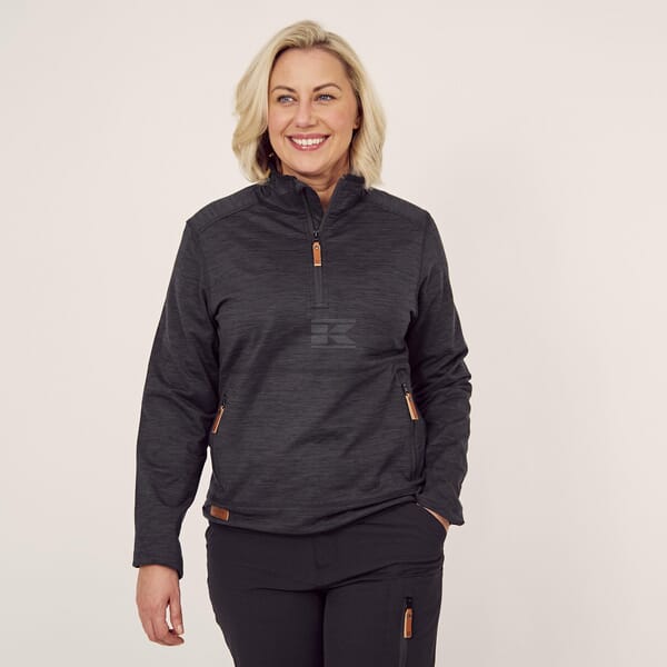 Ladies 1/2 zip fleece - Charcoal