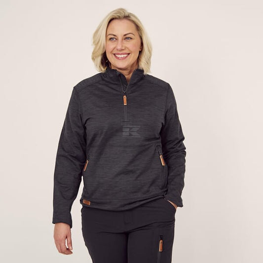 Ladies 1/2 zip fleece - Charcoal
