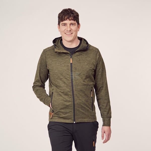 Mens zip fleece hoodie - Olive