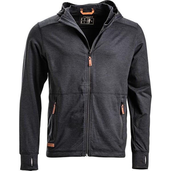 Mens zip fleece hoodie - Charcoal