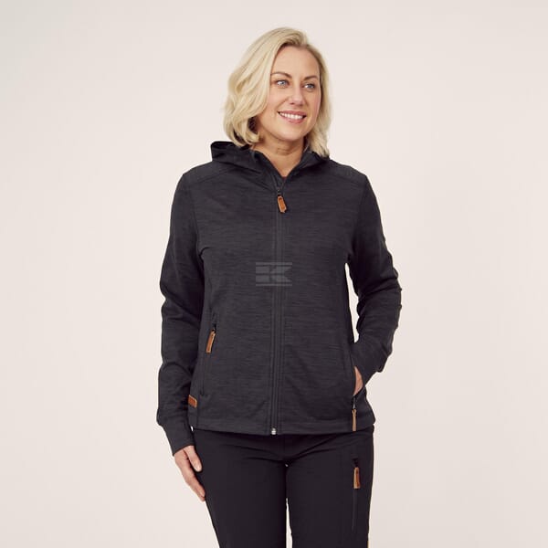 Ladies zip fleece hoodie - Charcoal