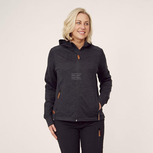 Ladies zip fleece hoodie - Charcoal