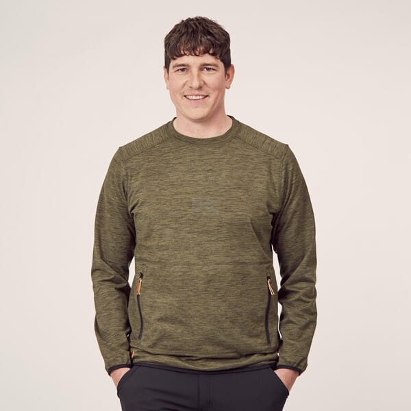 Mens Round Neck Fleece - Olive