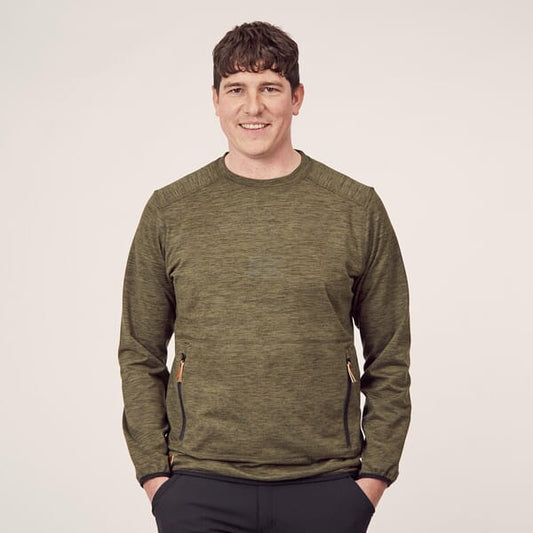 Mens Round Neck Fleece - Olive