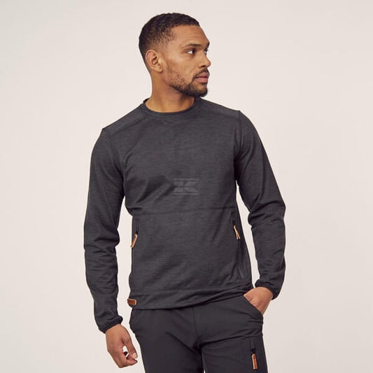 Mens Round Neck Fleece - Charcoal