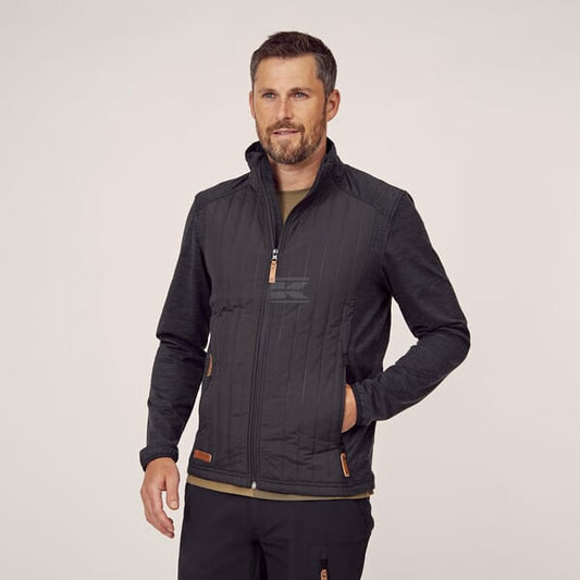Mens Hybrid Fleece Jacket - Charcoal
