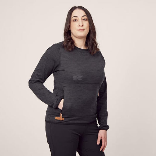 Ladies Round Neck Fleece - Charcoal